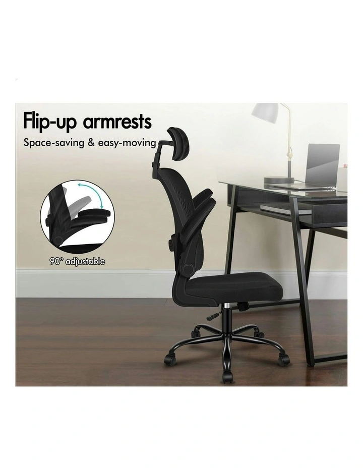 Executive Fabric Tilt Mesh Office Chair in Black image 5