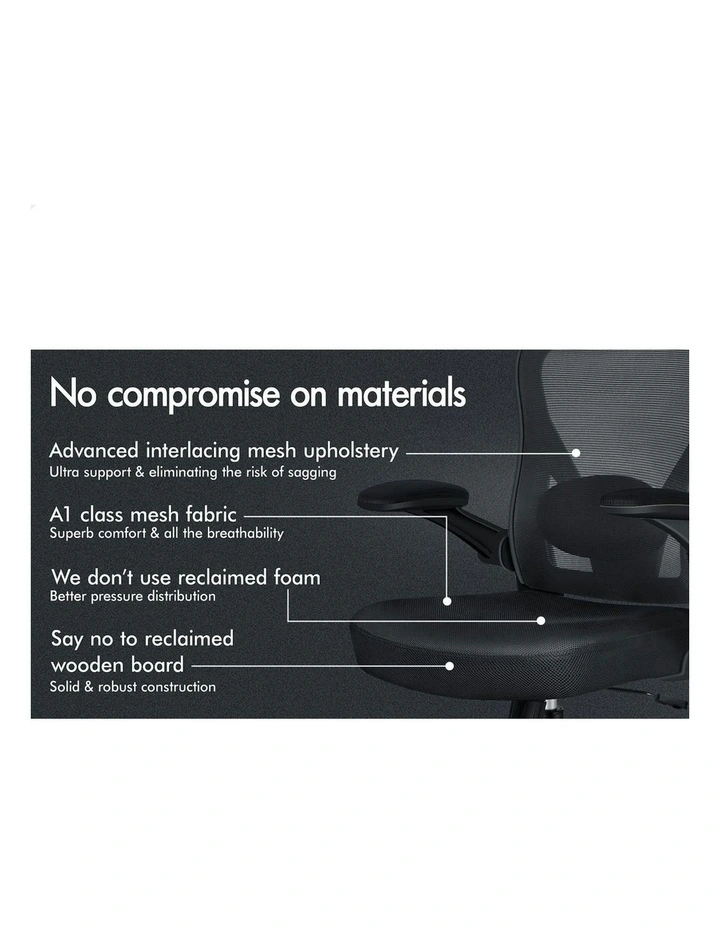 Executive Fabric Tilt Mesh Office Chair in Black image 6