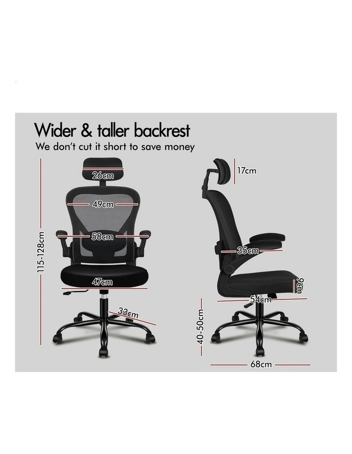 Executive Fabric Tilt Mesh Office Chair in Black image 7