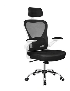 Mesh Office Chair Executive Computer Gaming Fabric Seat in Black White