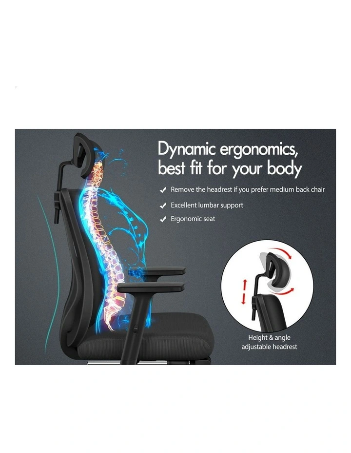 Ergonomic Executive Mesh Office Chair in All Black image 2