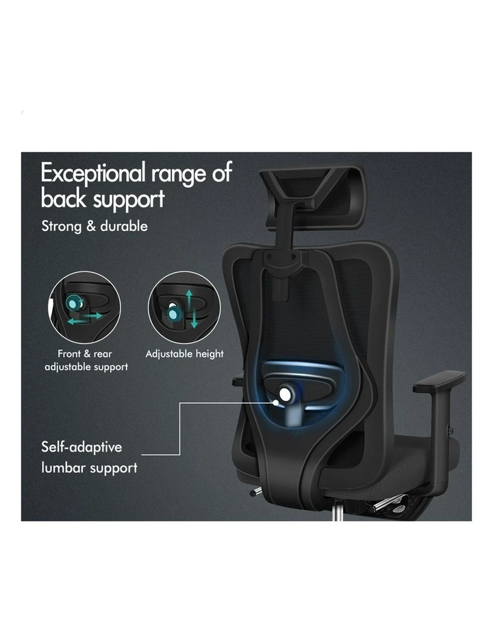 Ergonomic Executive Mesh Office Chair in All Black image 3