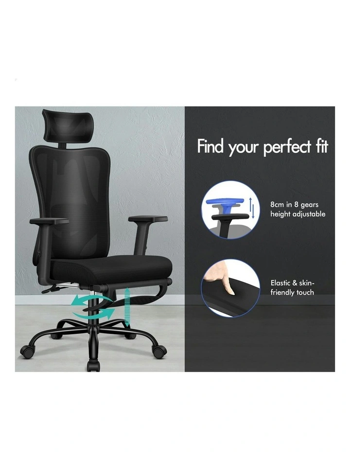 Ergonomic Executive Mesh Office Chair in All Black image 4