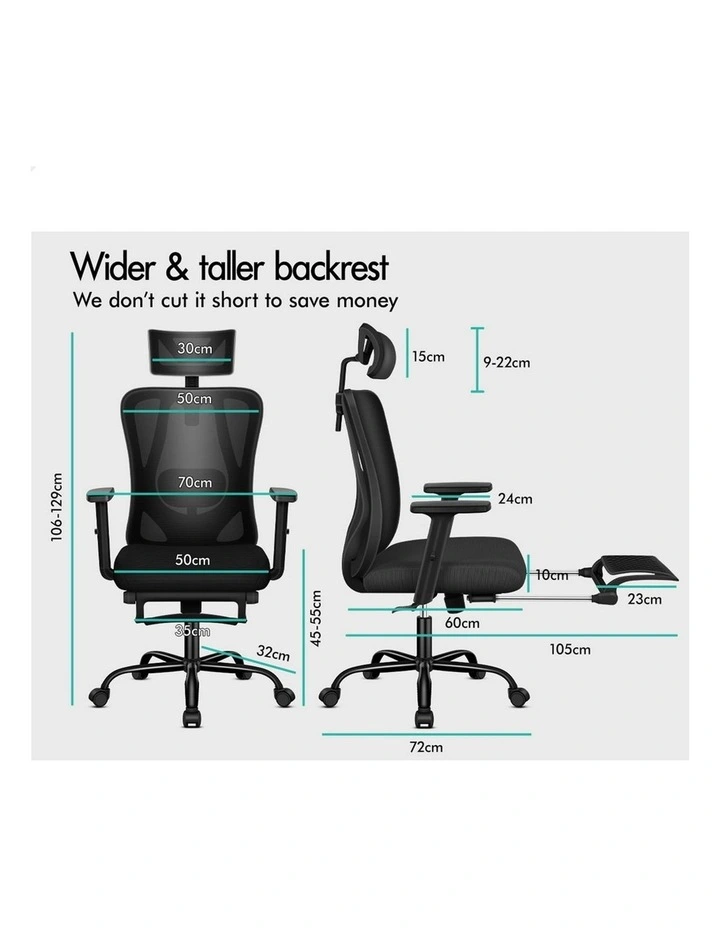 Ergonomic Executive Mesh Office Chair in All Black image 6