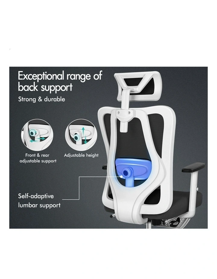 Ergonomic Executive Mesh Office Chair in Black White image 3