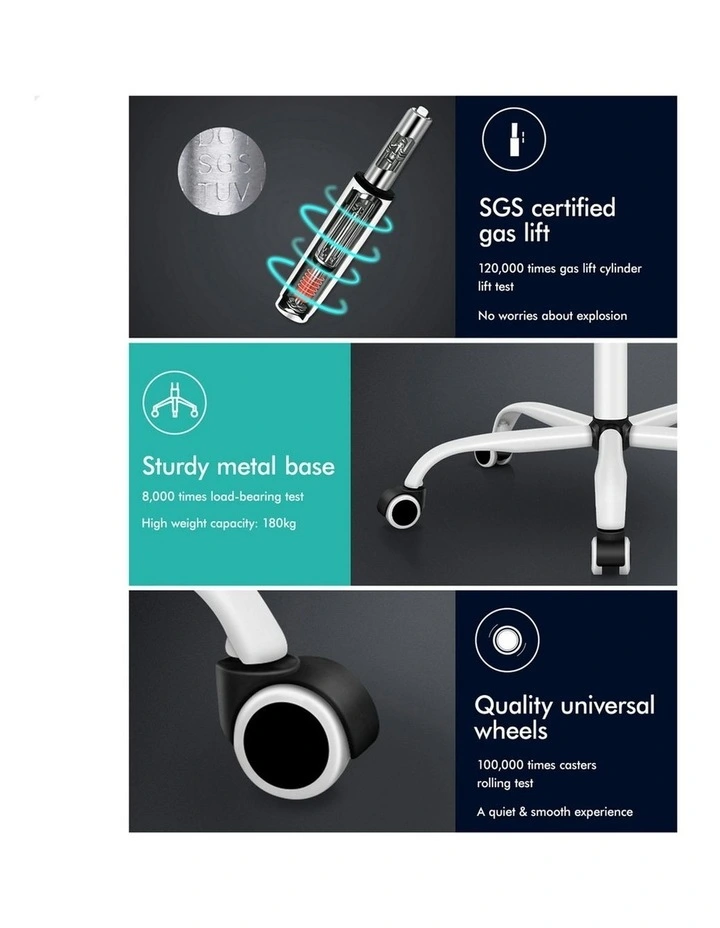 Ergonomic Executive Mesh Office Chair in Black White image 7