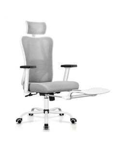 Ergonomic Executive Mesh Office Chair in Grey White