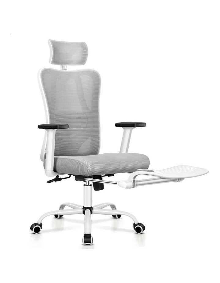 Ergonomic Executive Mesh Office Chair in Grey White image 1