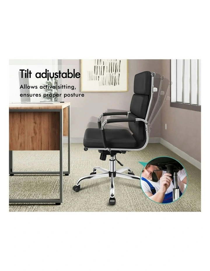 Ergonomic Padded High Back Executive Office Chair in Black image 3