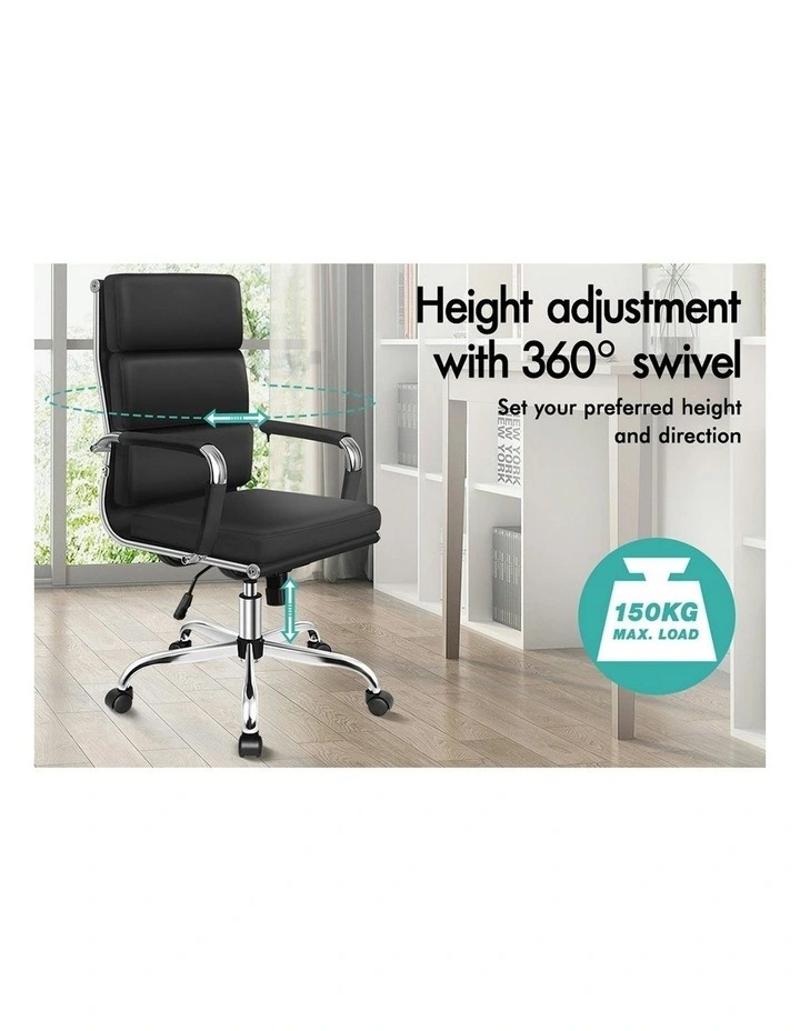Ergonomic Padded High Back Executive Office Chair in Black image 4