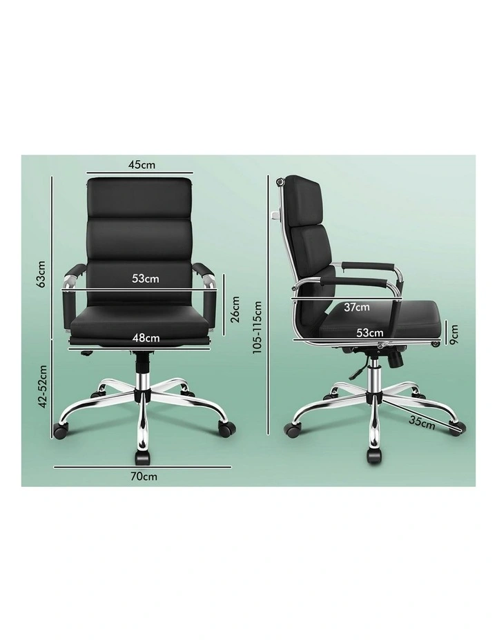 Ergonomic Padded High Back Executive Office Chair in Black image 5