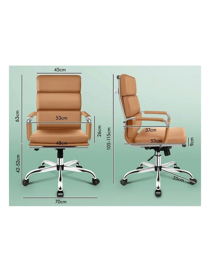 Ergonomic Padded High Back Executive Office Chair in Brown image 6
