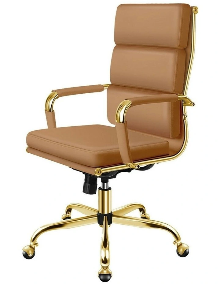 Ergonomic Padded High Back Executive Office Chair in Brown image 1