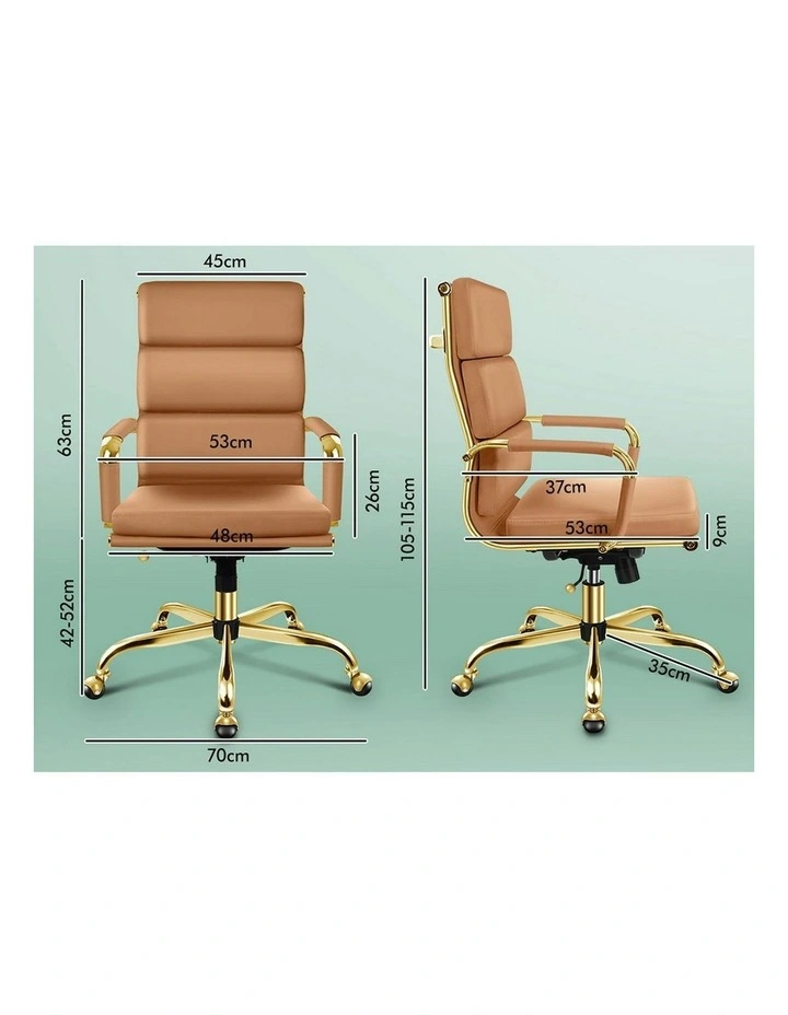 Ergonomic Padded High Back Executive Office Chair in Brown image 6