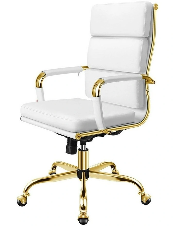Ergonomic Padded High Back Executive Office Chair in White image 1