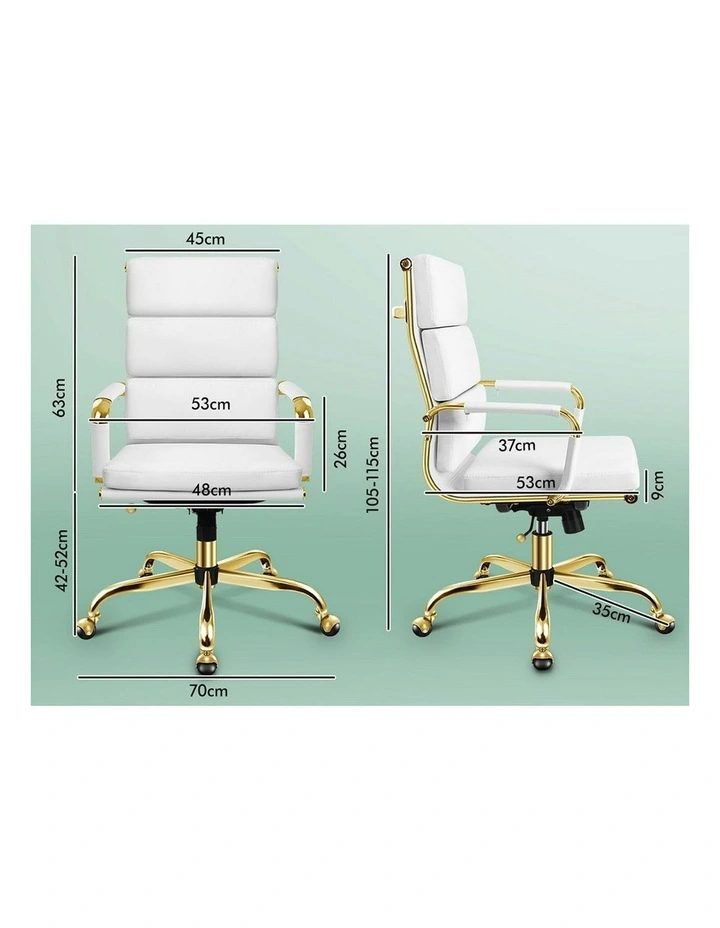 Ergonomic Padded High Back Executive Office Chair in White image 5