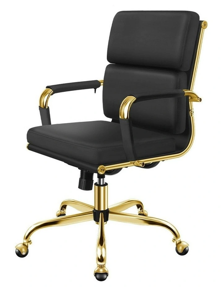 Ergonomic Padded Mid Back Executive Office Chair in Black image 1