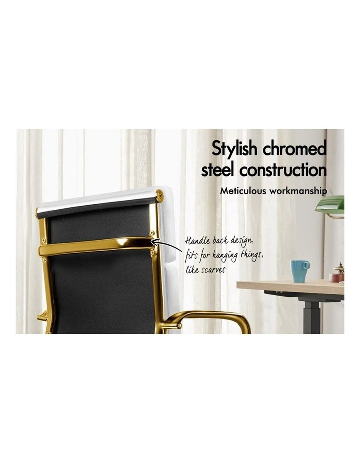 Ergonomic Padded Mid Back Executive Office Chair in Multi image 4