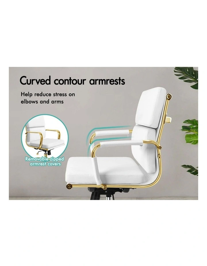 Ergonomic Padded Mid Back Executive Office Chair in Multi image 5