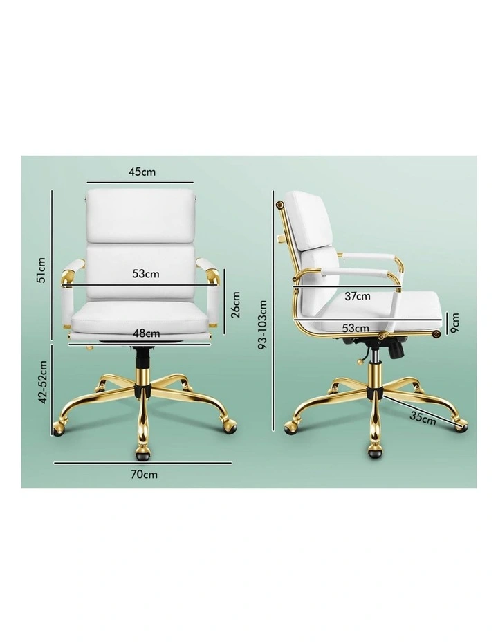 Ergonomic Padded Mid Back Executive Office Chair in Multi image 7