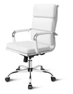 Ergonomic Padded High Back Executive Office Chair in White
