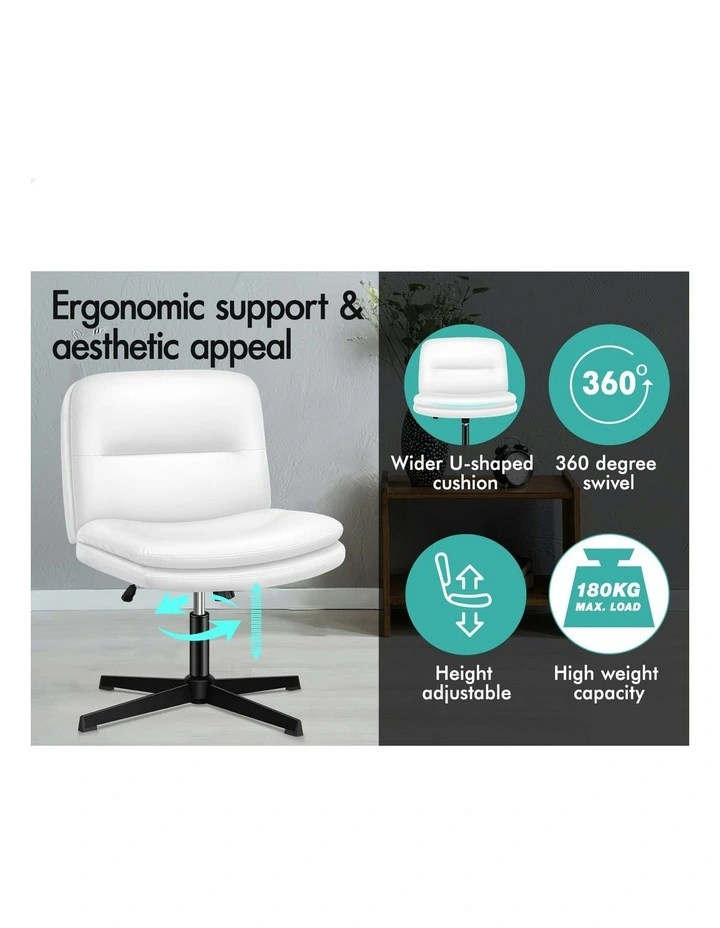 Ergonomic Padded High Back Executive Office Chair in White image 2