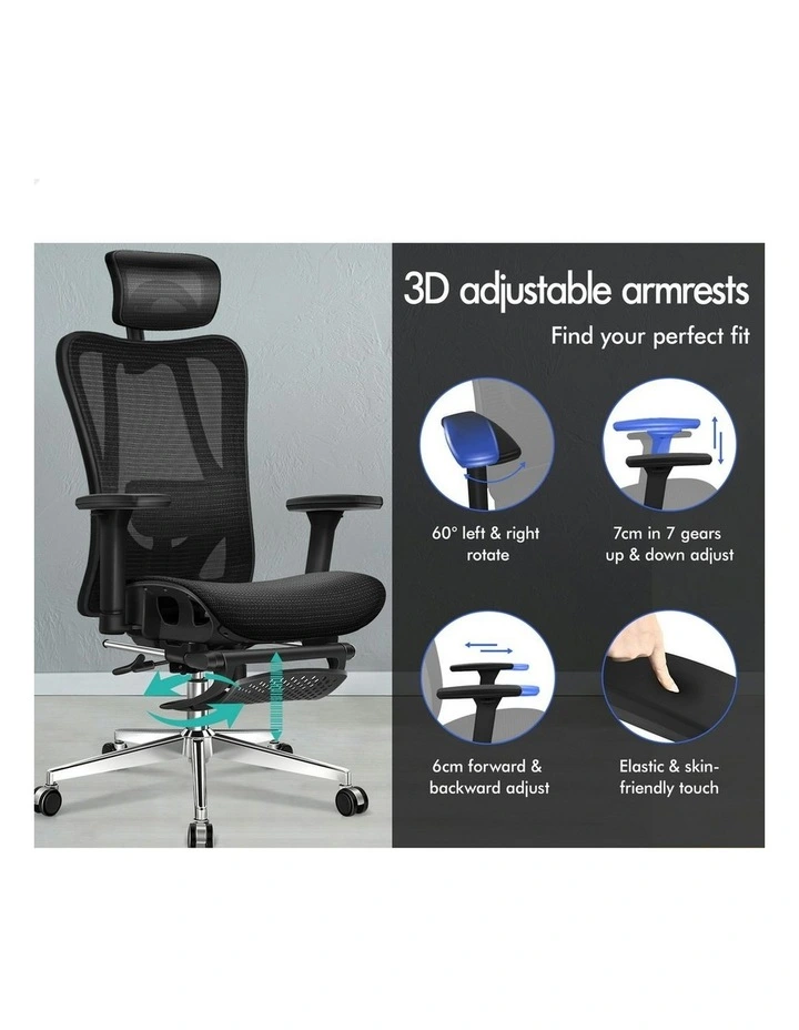 Ergonomic Executive Mesh Office Chair in Black image 4