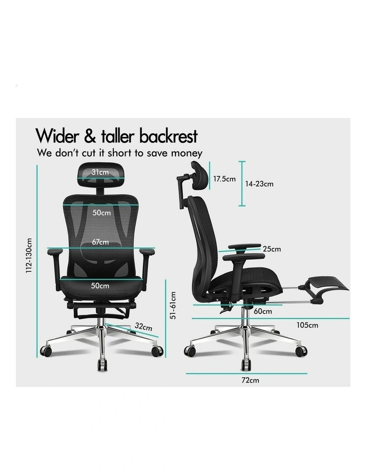 Ergonomic Executive Mesh Office Chair in Black image 7