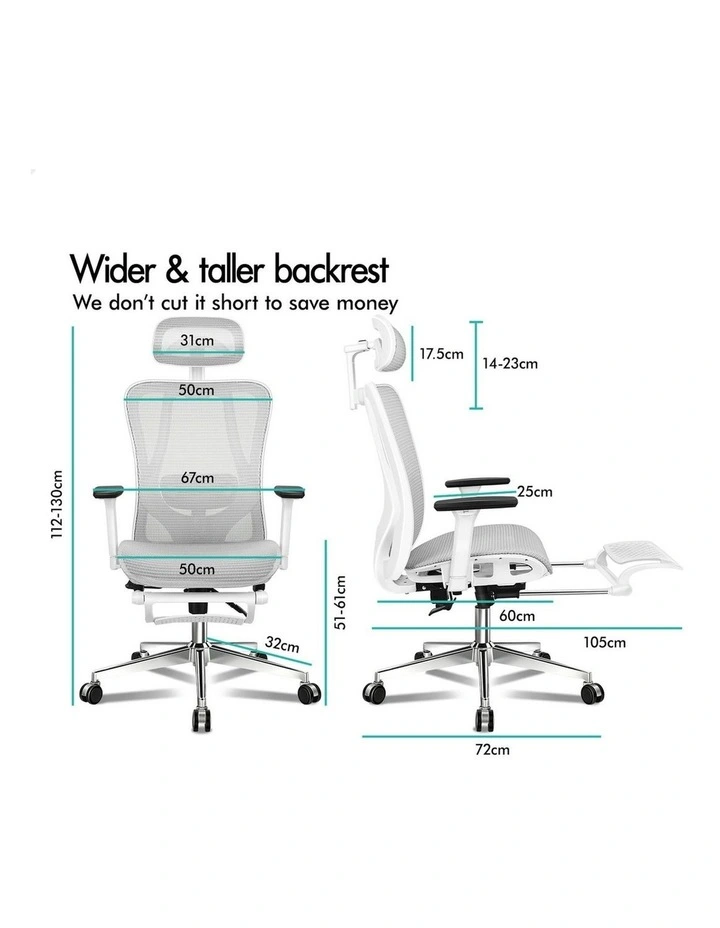 Ergonomic Executive Mesh Office Chair in Grey image 6