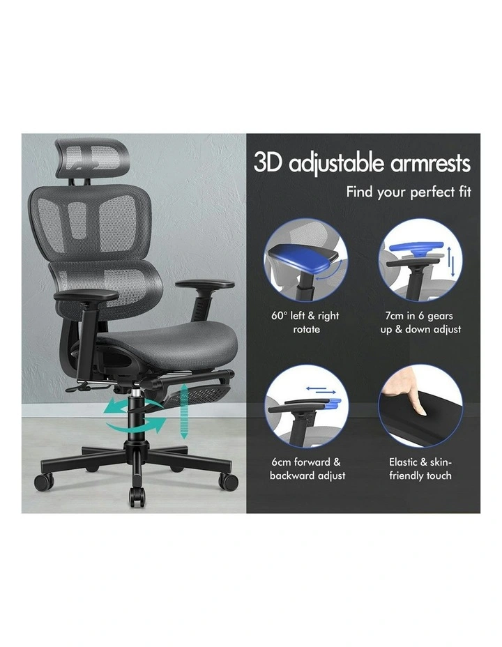 Mesh Executive Ergonomic Office Chair in Grey image 4