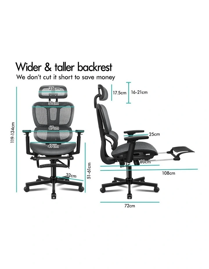 Mesh Executive Ergonomic Office Chair in Grey image 7