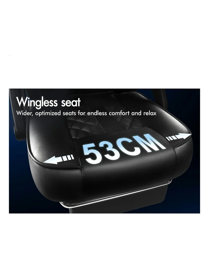 Massage Computer Footrest Leather Gaming Office Chair in All Black image 5