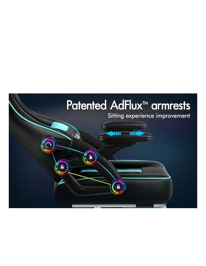 Massage Computer Footrest Leather Gaming Office Chair in Multi image 2