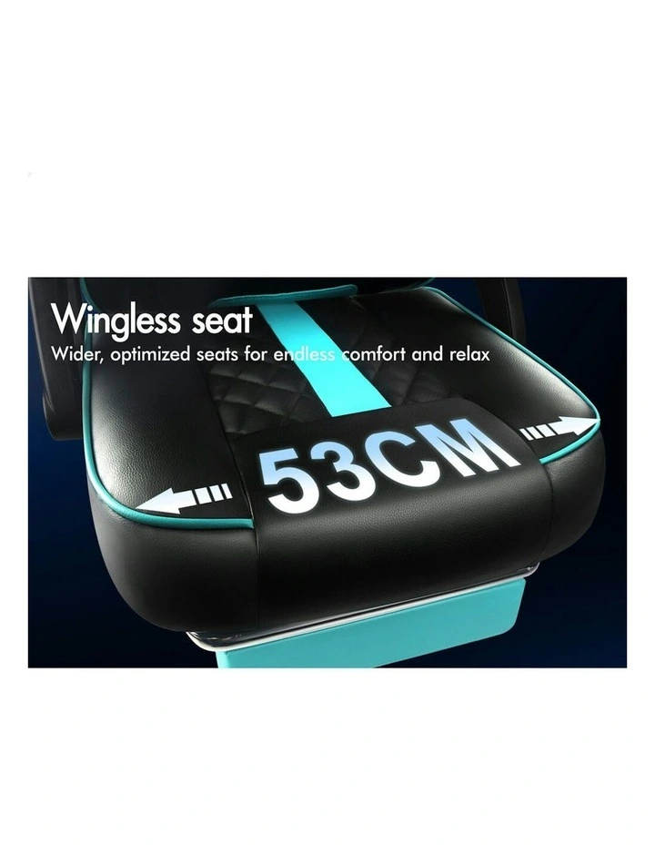 Massage Computer Footrest Leather Gaming Office Chair in Multi image 5