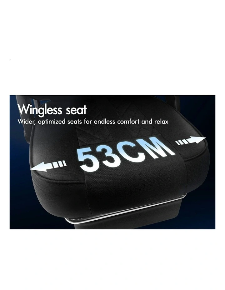 Massage Computer Footrest Seat Fabric Gaming Chair in Black image 5