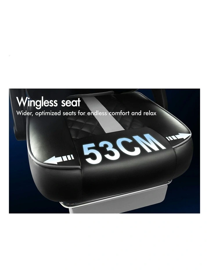 Massage Computer Footrest Leather Gaming Office Chair in Grey image 5