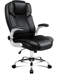 Executive Leather Seat Office Chair in Black