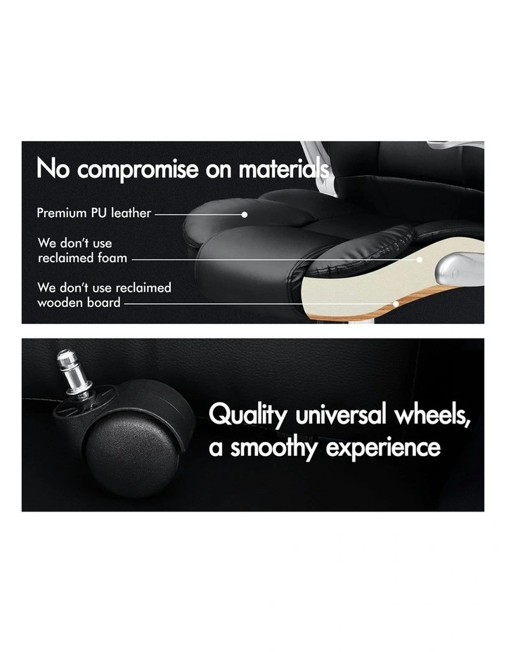 Executive Leather Seat Office Chair in Black image 3