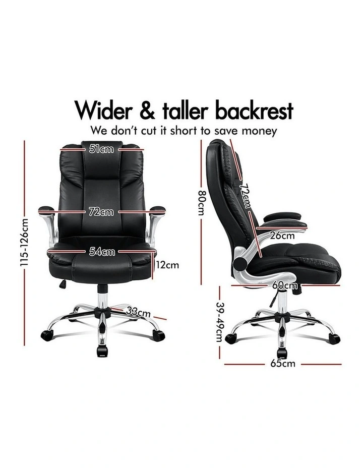 Executive Leather Seat Office Chair in Black image 5