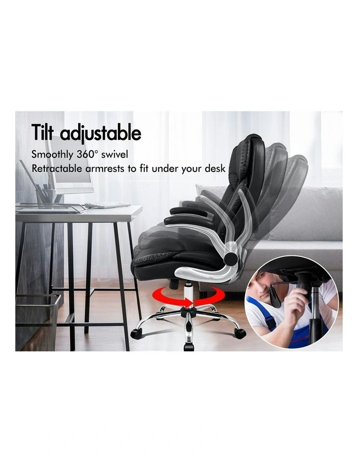 Executive Leather Seat Office Chair in Black image 6