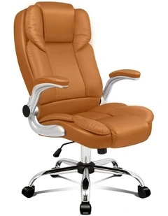 Executive Leather Seat Office Chair in Brown