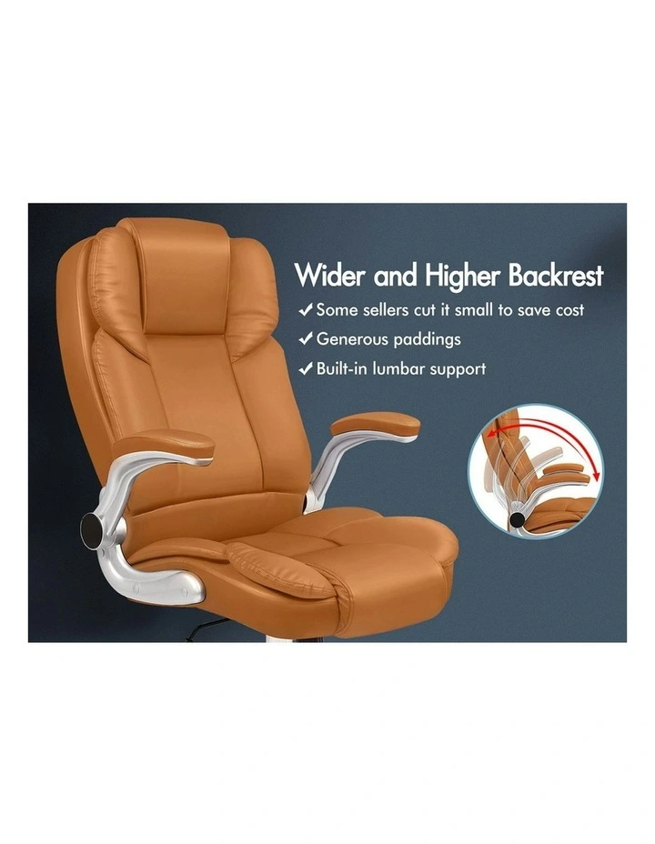 Executive Leather Seat Office Chair in Brown image 3