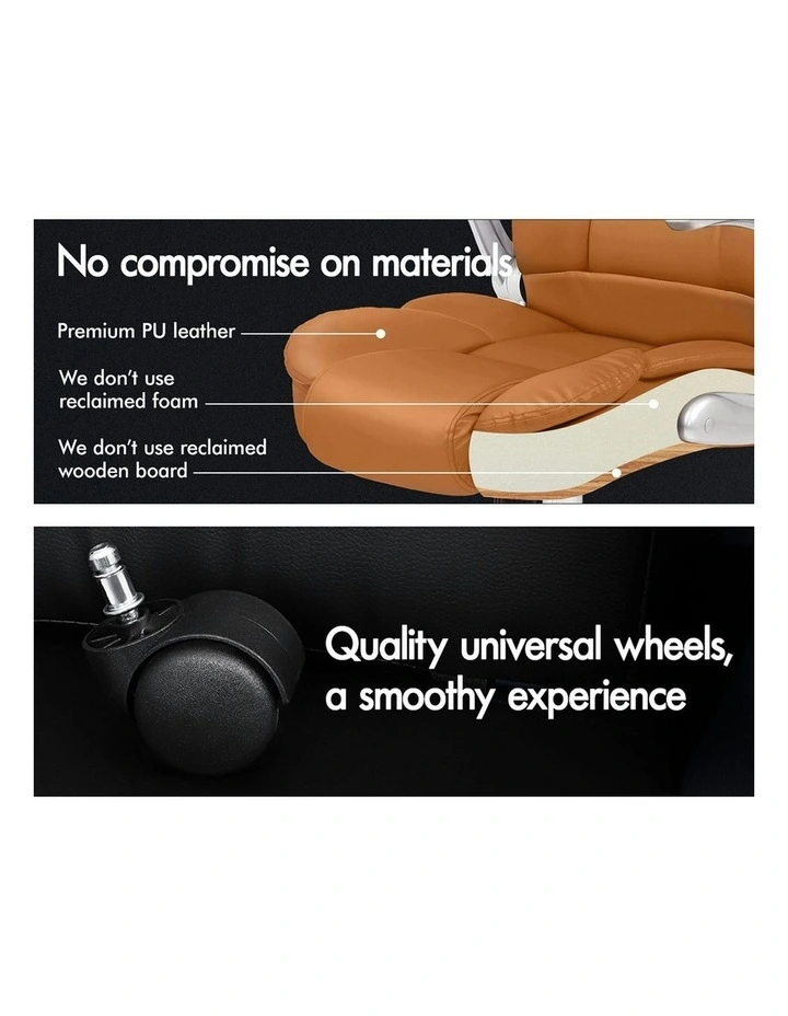 Executive Leather Seat Office Chair in Brown image 4