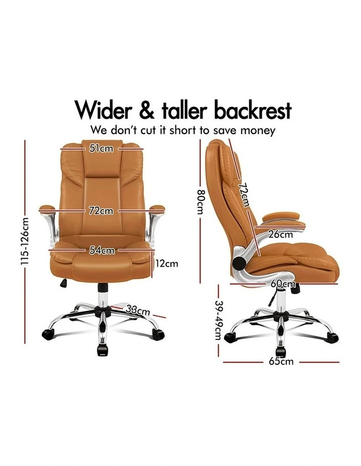 Executive Leather Seat Office Chair in Brown image 5