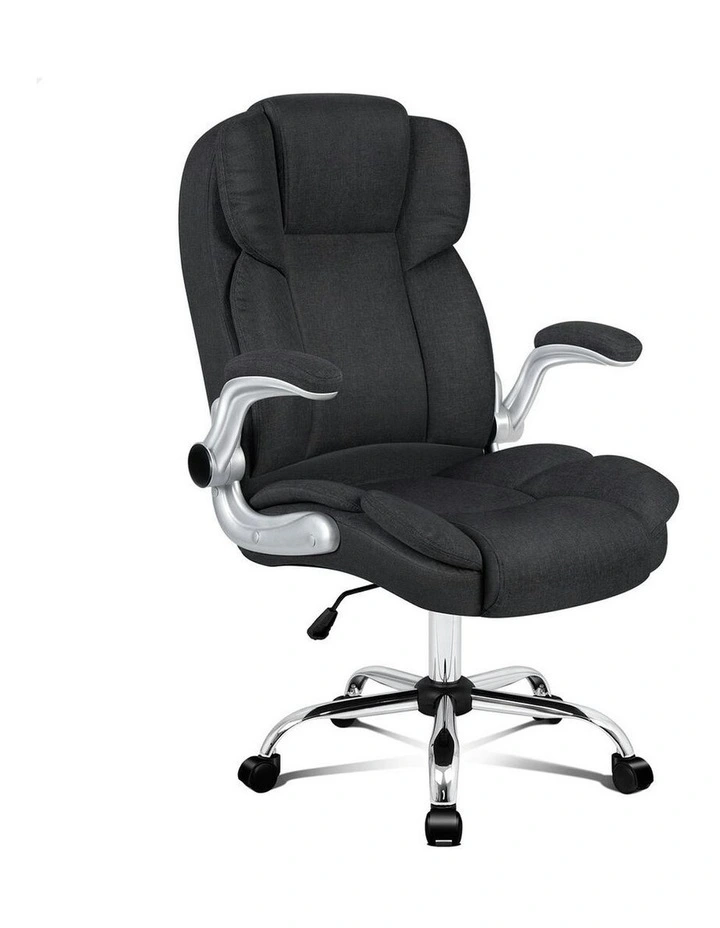 Executive Computer Gaming Racer Fabric Work Seat Office Chair in Black image 1