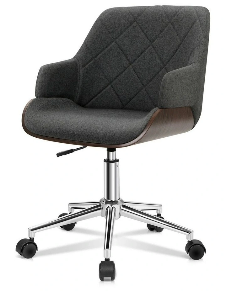 Wooden Fabric Seat Office Chair in Kendra Grey image 1