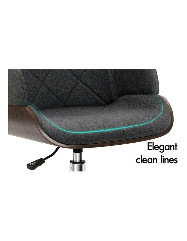 Wooden Fabric Seat Office Chair in Kendra Grey image 5