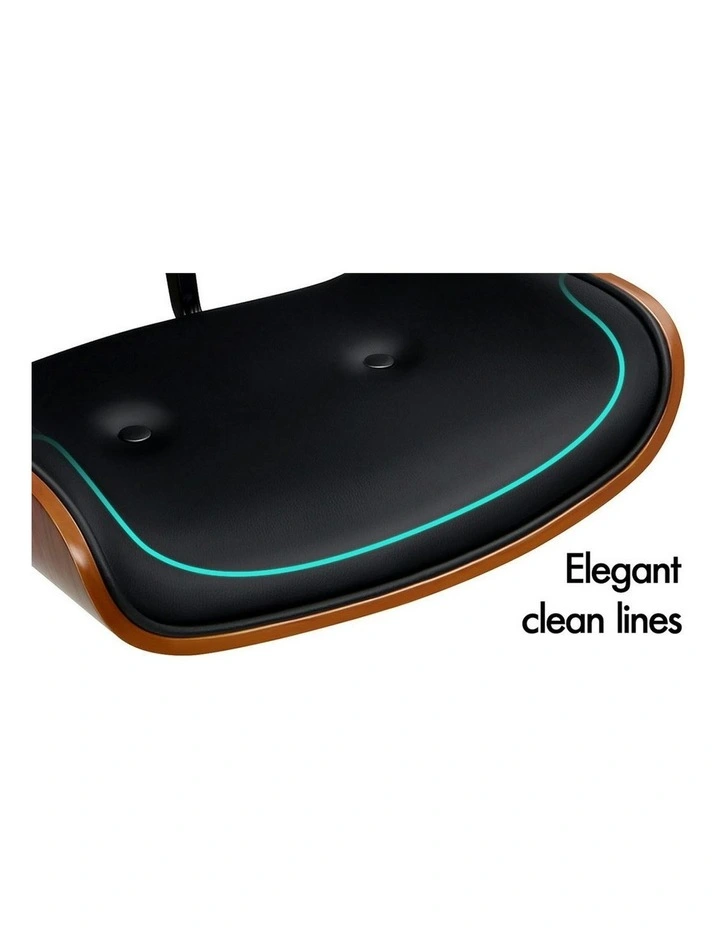 Wooden Leather Seat Estelle Office Chair in Black image 5