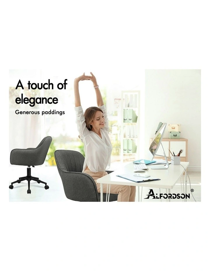 Armchair Alvis Office Chair in Fabric Dark Grey image 2