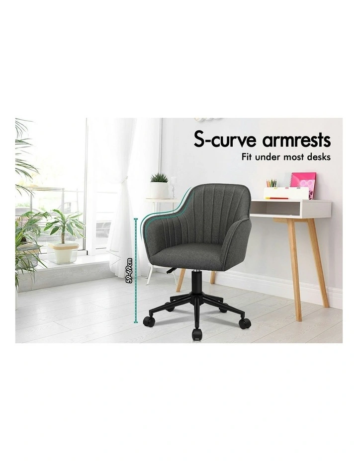 Armchair Alvis Office Chair in Fabric Dark Grey image 3